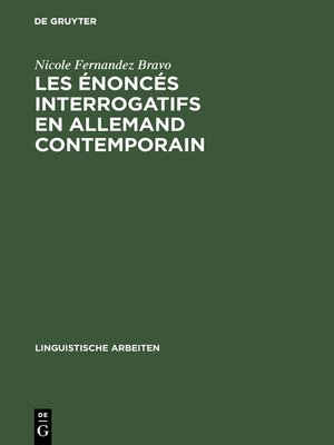 cover image of Les énoncés interrogatifs en allemand contemporain